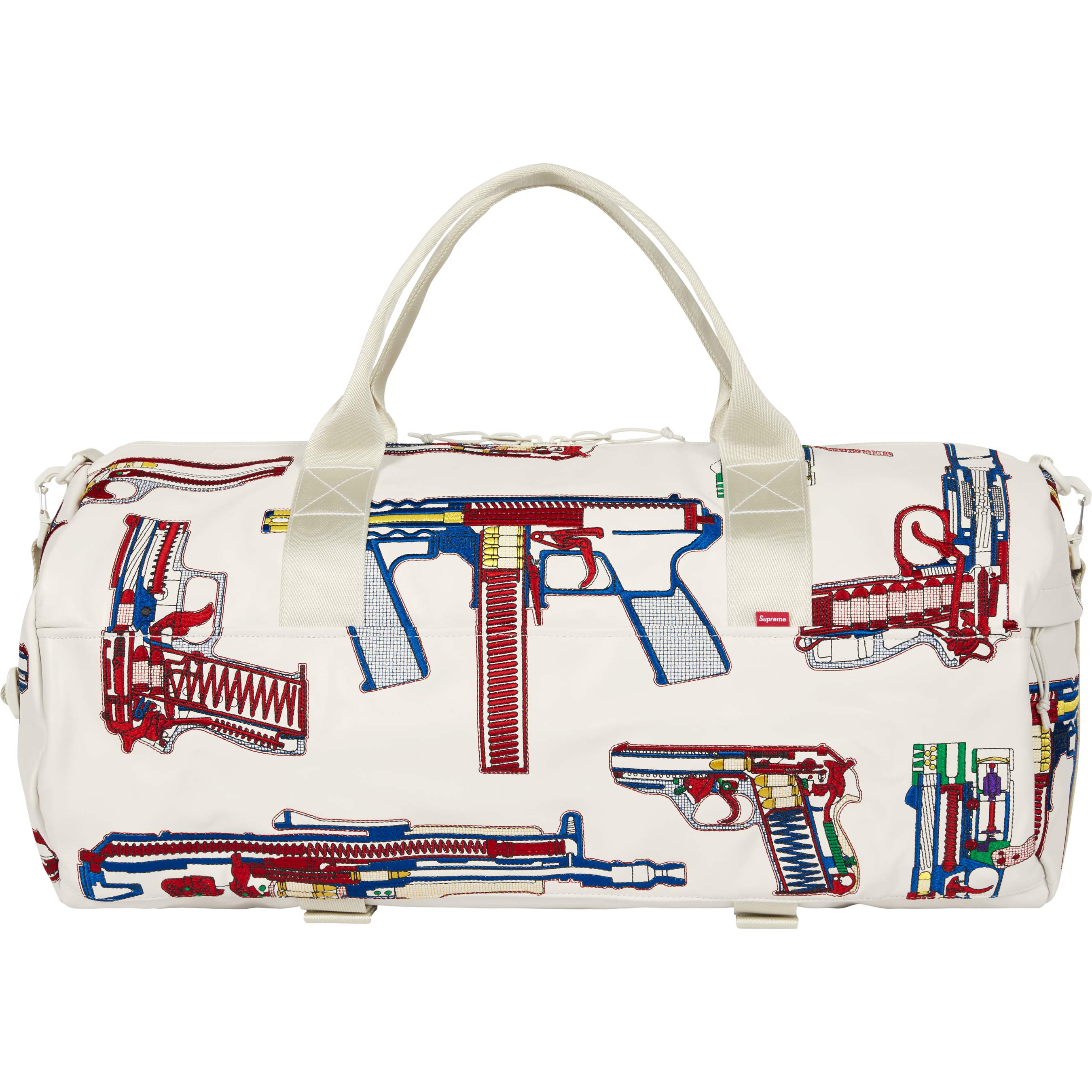 Guns Embroidered Leather Duffle Bag view 2